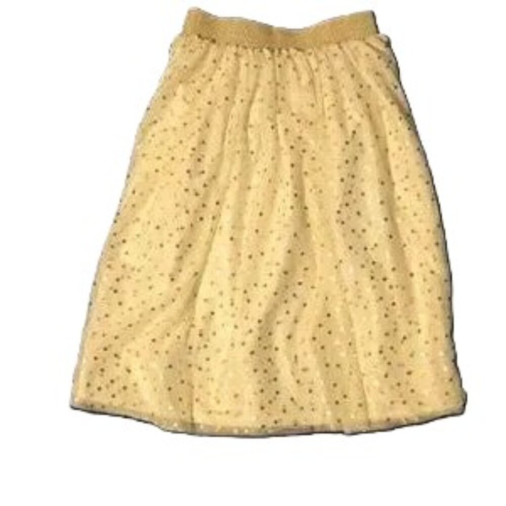 Hanna Andersson Cream and Gold Star Party Skirt